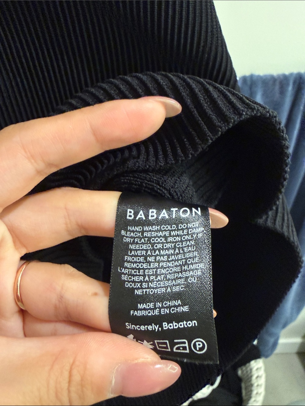 Aritzia Babaton Black Ribbed Halter Mini Dress - Picture 3 of 3